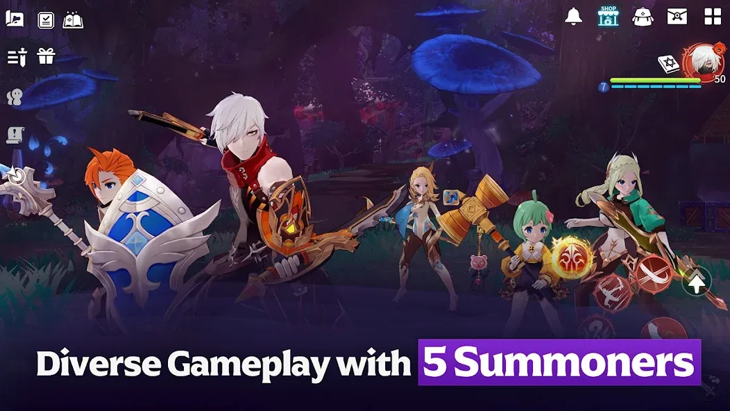 Summoners War: Chronicles — последняя версия с модом (Безлимитные ресурсы и усиленные персонажи) — скриншот 2 Summoners War: Chronicles — последняя версия с модом (Безлимитные ресурсы и усиленные персонажи) — скриншот 2
