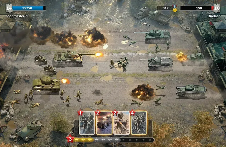 Trench Assault бесплатно на Андроид — мод: Безлимитные монеты и открыты уровни — скриншот 2