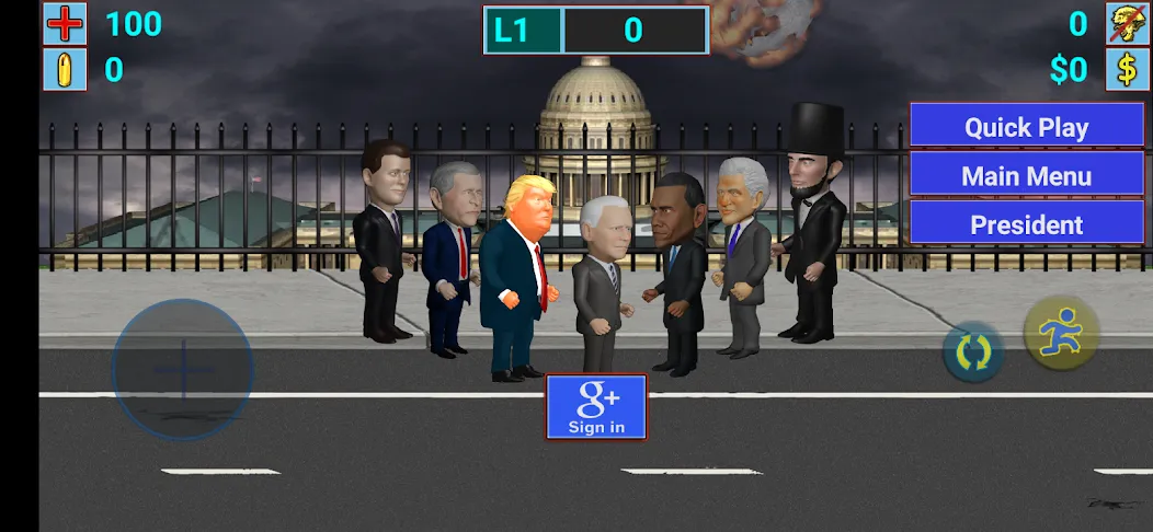 Aliens vs President MOD APK: Безлимитные деньги и всё разблокировано — скриншот 1