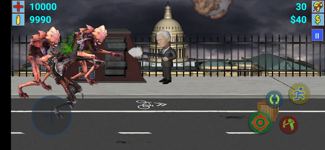 Aliens vs President MOD APK: Безлимитные деньги и всё разблокировано — скриншот 2