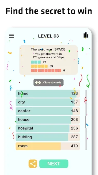 Contexto - Similar Word MOD APK скачать на Андроид — Подсказки и безлимитные попытки — скриншот 3 Contexto - Similar Word MOD APK скачать на Андроид — Подсказки и безлимитные попытки — скриншот 3