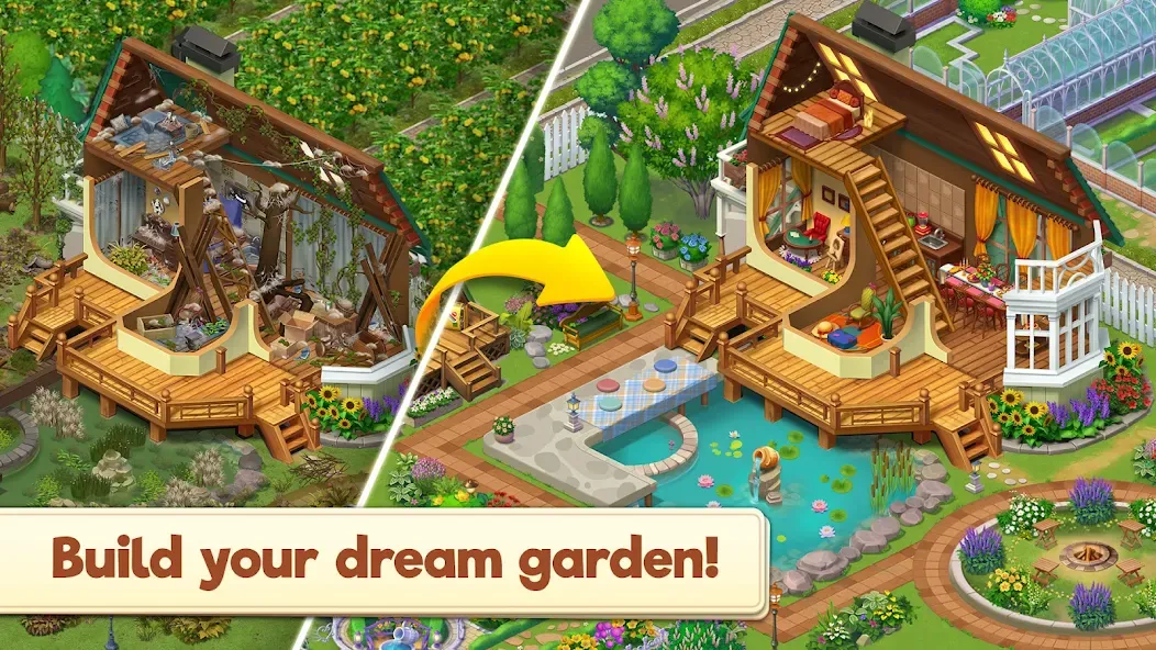 Скачать Merge Manor x The Smurf Collab Mod APK — Безлимитные монеты и алмазы — скриншот 2