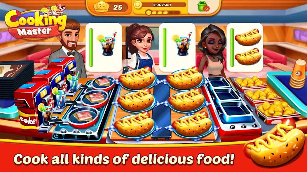 Cooking Master:Restaurant Game — Безлимитные деньги и все рецепты, скачать мод APK — скриншот 2