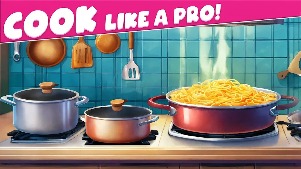 Cooking Taste Restaurant Games — взломанная версия, Безлимитные монеты и все блюда — скриншот 1