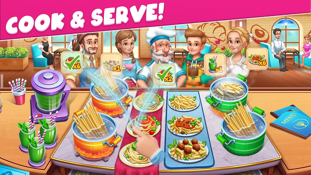 Cooking Taste Restaurant Games — взломанная версия, Безлимитные монеты и все блюда — скриншот 3