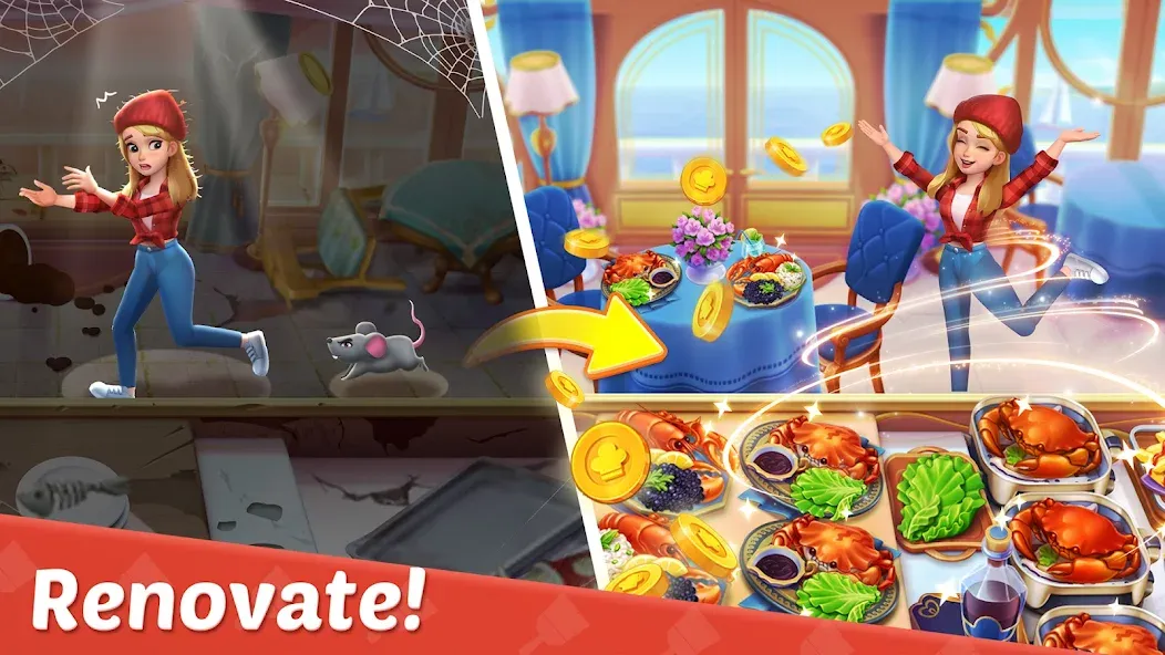 Cooking Town - Restaurant Game взлом APK — Безлимитные монеты и все рецепты — скриншот 2 Cooking Town - Restaurant Game взлом APK — Безлимитные монеты и все рецепты — скриншот 2