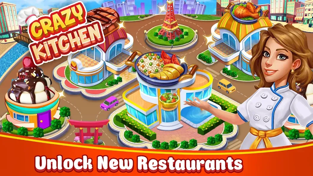 Мод Food Game Crazy Super Chef — Безлимитные деньги и открыты все рецепты, скачать APK — скриншот 1 Мод Food Game Crazy Super Chef — Безлимитные деньги и открыты все рецепты, скачать APK — скриншот 1