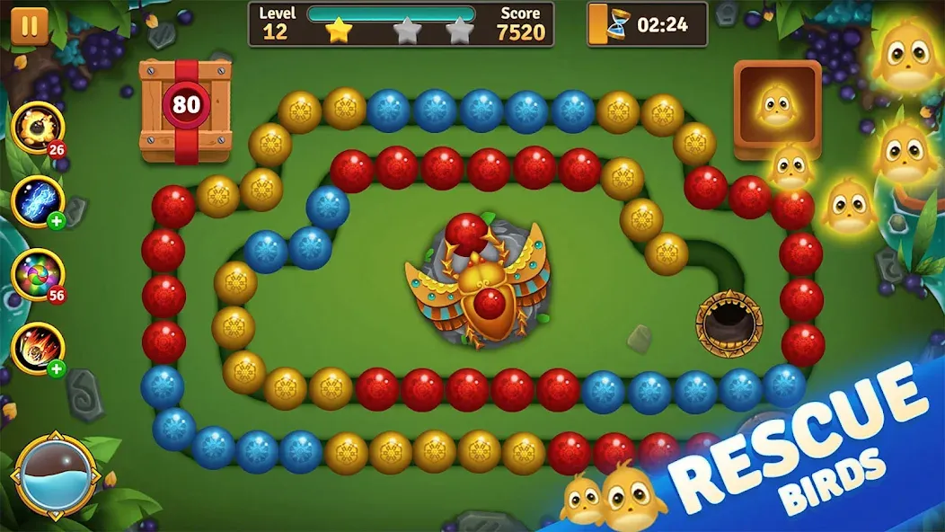 Jungle Marble Blast MOD APK скачать на Андроид — Безлимитные монеты и открыты все уровни — скриншот 2