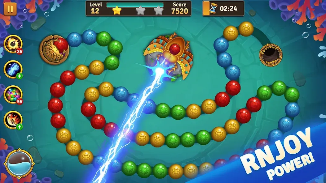 Jungle Marble Blast MOD APK скачать на Андроид — Безлимитные монеты и открыты все уровни — скриншот 4