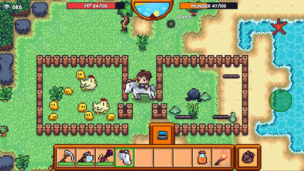 Скачать Pixel Survival Game 3 на Андроид с модом — Безлимитные ресурсы и здоровье — скриншот 3