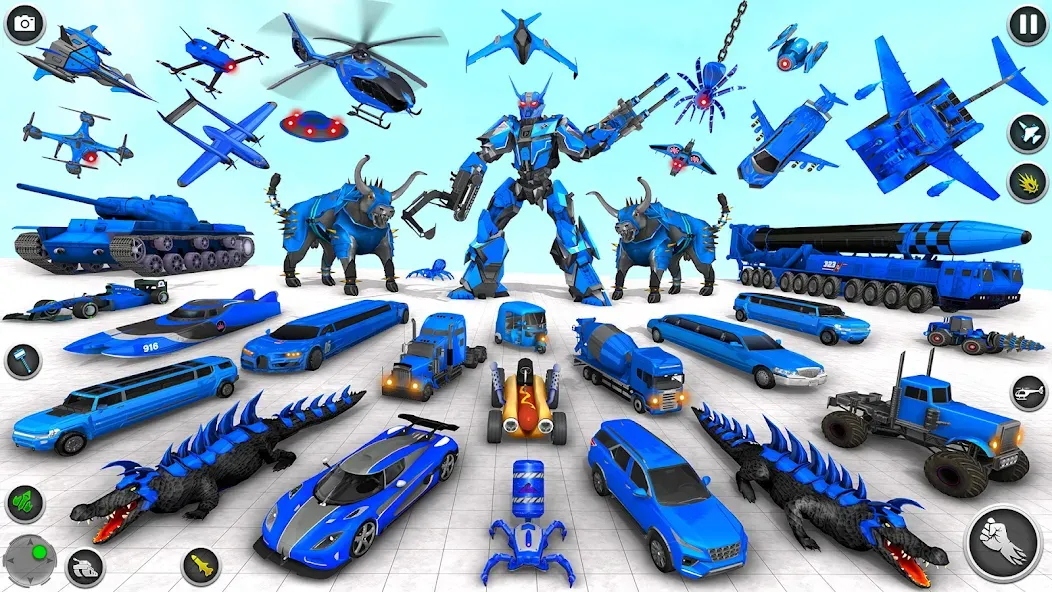 Bull Robot Car Game:Robot Game — взломанная версия, Безлимитные деньги и топливо — скриншот 2 Bull Robot Car Game:Robot Game — взломанная версия, Безлимитные деньги и топливо — скриншот 2