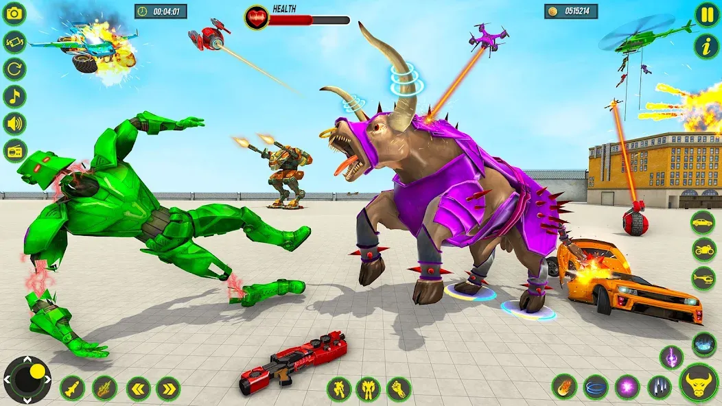 Bull Robot Car Game:Robot Game — взломанная версия, Безлимитные деньги и топливо — скриншот 3 Bull Robot Car Game:Robot Game — взломанная версия, Безлимитные деньги и топливо — скриншот 3