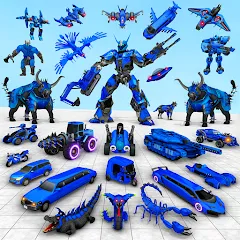 Bull Robot Car Game:Robot Game — взломанная версия, Безлимитные деньги и топливо