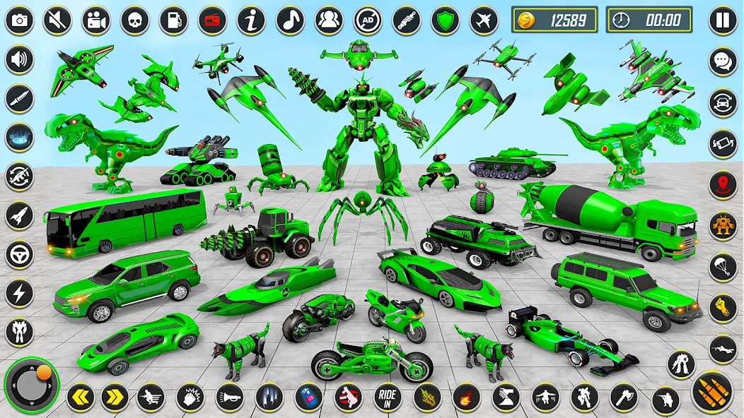 Мод Dino Robot - Car Robot Games — Разблокированы все роботы и машины, скачать APK — скриншот 1