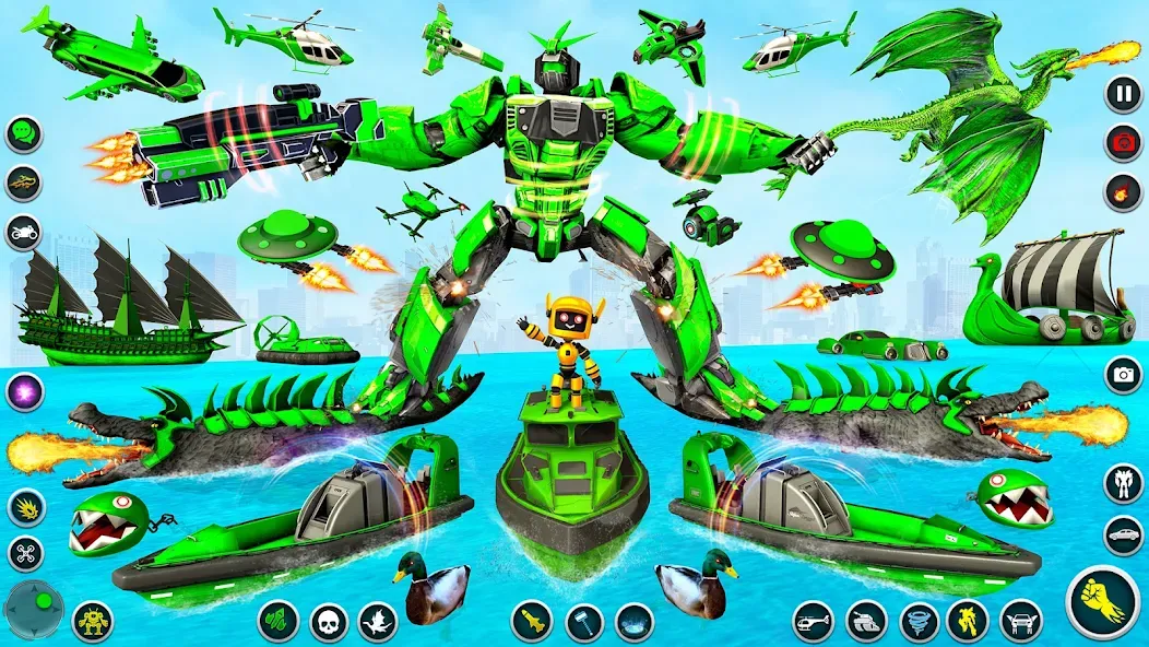 Мод Dino Robot - Car Robot Games — Разблокированы все роботы и машины, скачать APK — скриншот 2