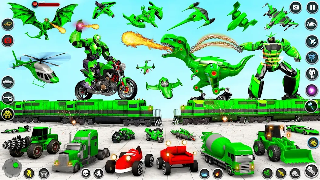 Мод Dino Robot - Car Robot Games — Разблокированы все роботы и машины, скачать APK — скриншот 3