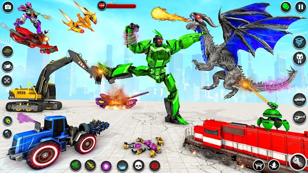 Мод Dino Robot - Car Robot Games — Разблокированы все роботы и машины, скачать APK — скриншот 5