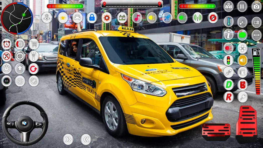 Скачать US Taxi Game 2023-Taxi Driver — Безлимитные деньги и топливо — скриншот 3