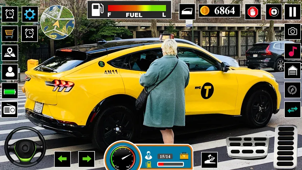 Скачать US Taxi Game 2023-Taxi Driver — Безлимитные деньги и топливо — скриншот 4