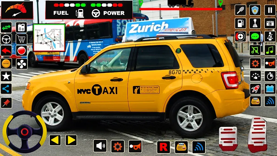 Скачать US Taxi Game 2023-Taxi Driver — Безлимитные деньги и топливо — скриншот 5