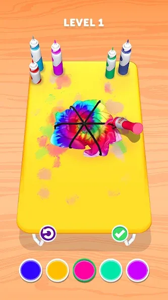 Tie Dye MOD APK: Безлимитные деньги и все уровни — скриншот 1 Tie Dye MOD APK: Безлимитные деньги и все уровни — скриншот 1