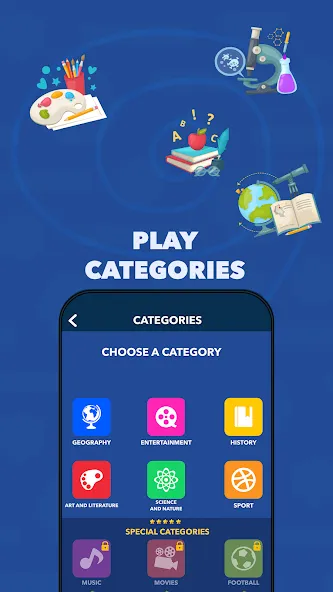 General Knowledge Quiz взлом APK — Безлимитные подсказки и открыты все категории — скриншот 4 General Knowledge Quiz взлом APK — Безлимитные подсказки и открыты все категории — скриншот 4