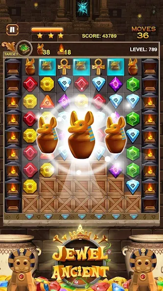 Скачать взлом Jewel Ancient Pyramid Treasure — Безлимитные монеты и жизни — скриншот 2