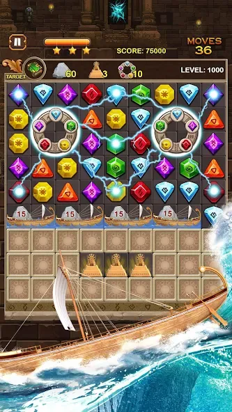 Скачать взлом Jewel Ancient Pyramid Treasure — Безлимитные монеты и жизни — скриншот 3