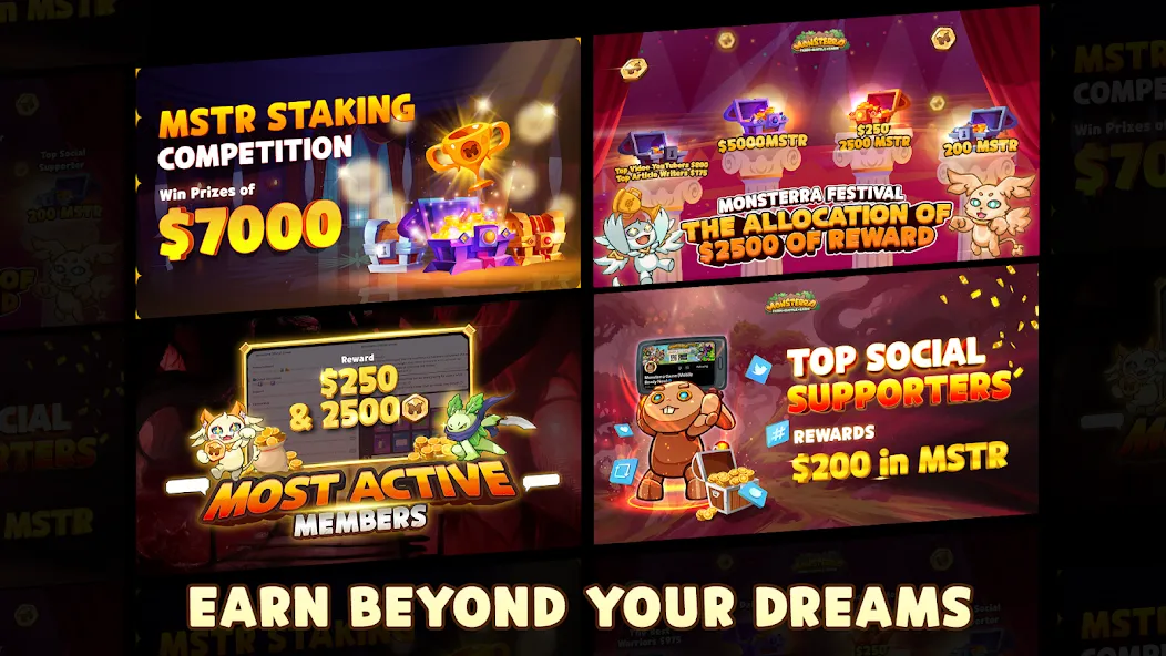 Monsterra: Crypto & NFT Game на телефон — скачать мод: Безлимитные ресурсы и редкие монстры — скриншот 2 Monsterra: Crypto & NFT Game на телефон — скачать мод: Безлимитные ресурсы и редкие монстры — скриншот 2