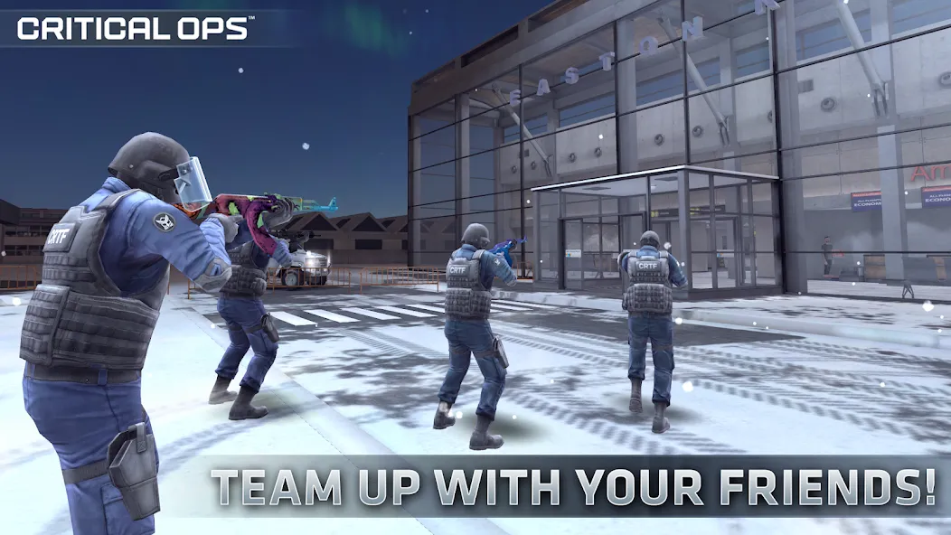 Скачать Critical Ops: Multiplayer FPS на Андроид с модом — Безлимитные деньги и оружие — скриншот 2