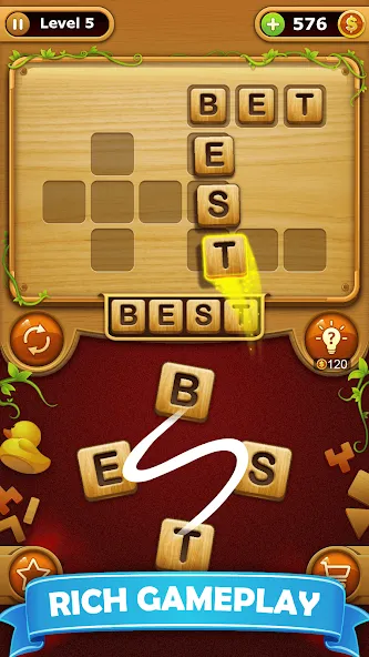 Word Connect - Word Games взломанный APK — Безлимитные подсказки и открыты все уровни — скриншот 2