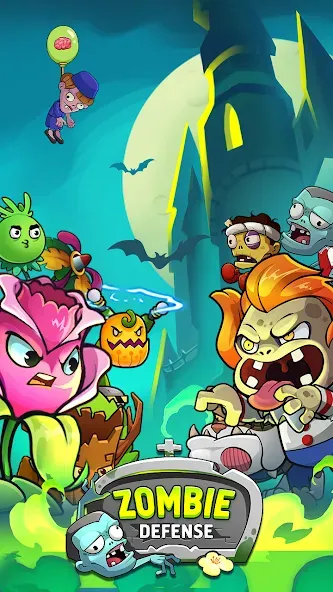 Zombie Defense - Plants War MOD APK: Безлимитные деньги и мощные растения — скриншот 1