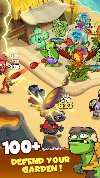 Zombie Defense - Plants War MOD APK: Безлимитные деньги и мощные растения — скриншот 2
