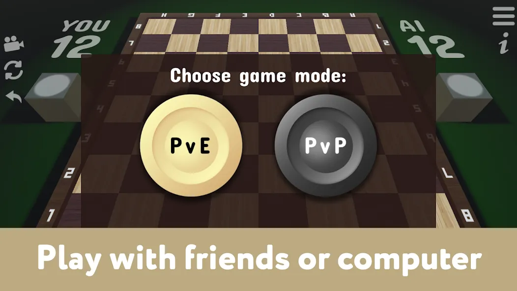 Checkers for two - Draughts — последняя версия с модом (Игра вдвоём без рекламы) — скриншот 2