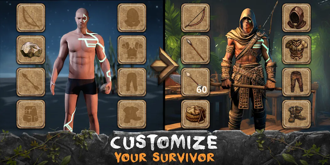 Survival Island: Survivor EVO бесплатно на Андроид — мод: Безлимитные ресурсы и здоровье — скриншот 5 Survival Island: Survivor EVO бесплатно на Андроид — мод: Безлимитные ресурсы и здоровье — скриншот 5
