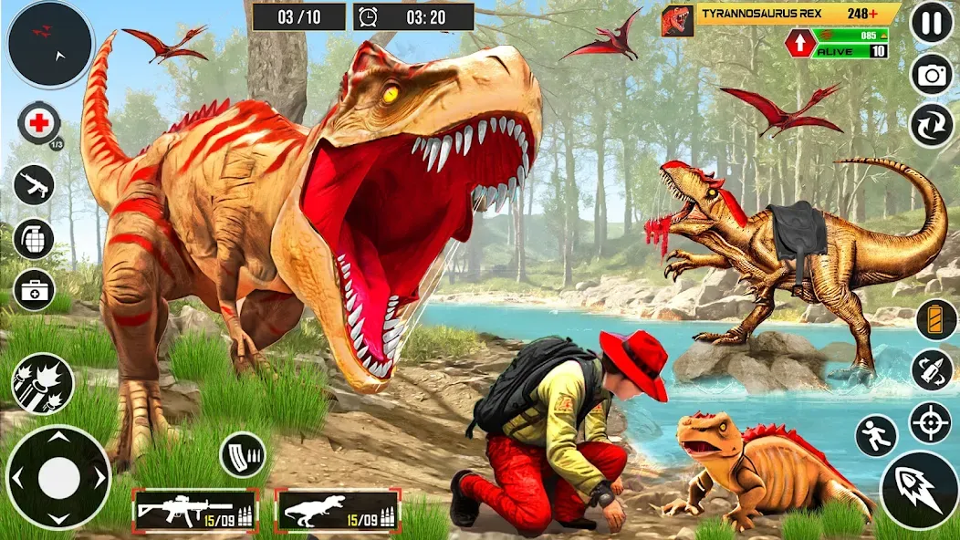 Real Dino Hunter 3D Gun Games — Безлимитные патроны и оружие, скачать мод APK — скриншот 1 Real Dino Hunter 3D Gun Games — Безлимитные патроны и оружие, скачать мод APK — скриншот 1