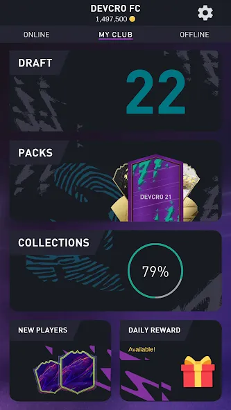 DEVCRO 22 - Draft, Packs взломанный APK — Безлимитные монеты и открыты паки — скриншот 2 DEVCRO 22 - Draft, Packs взломанный APK — Безлимитные монеты и открыты паки — скриншот 2