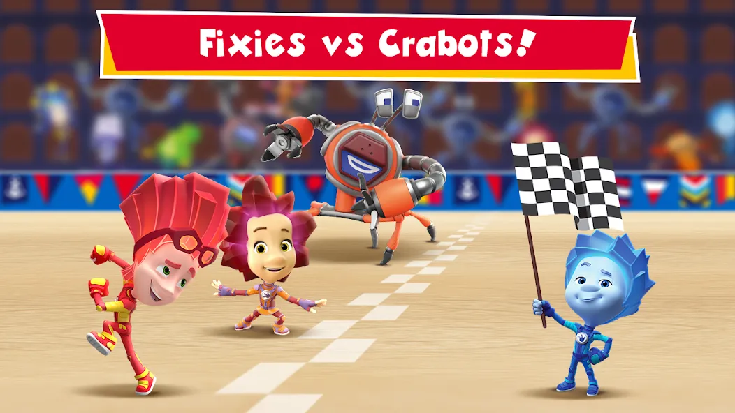 Скачать Fixies vs Crabots: Cool Game! последней версии — Безлимитные деньги и все уровни — скриншот 1 Скачать Fixies vs Crabots: Cool Game! последней версии — Безлимитные деньги и все уровни — скриншот 1
