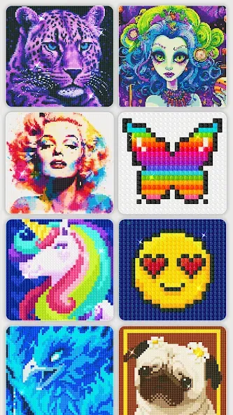 Diamond Painting by Number — Безлимитные алмазы и все наборы, скачать мод APK — скриншот 1 Diamond Painting by Number — Безлимитные алмазы и все наборы, скачать мод APK — скриншот 1