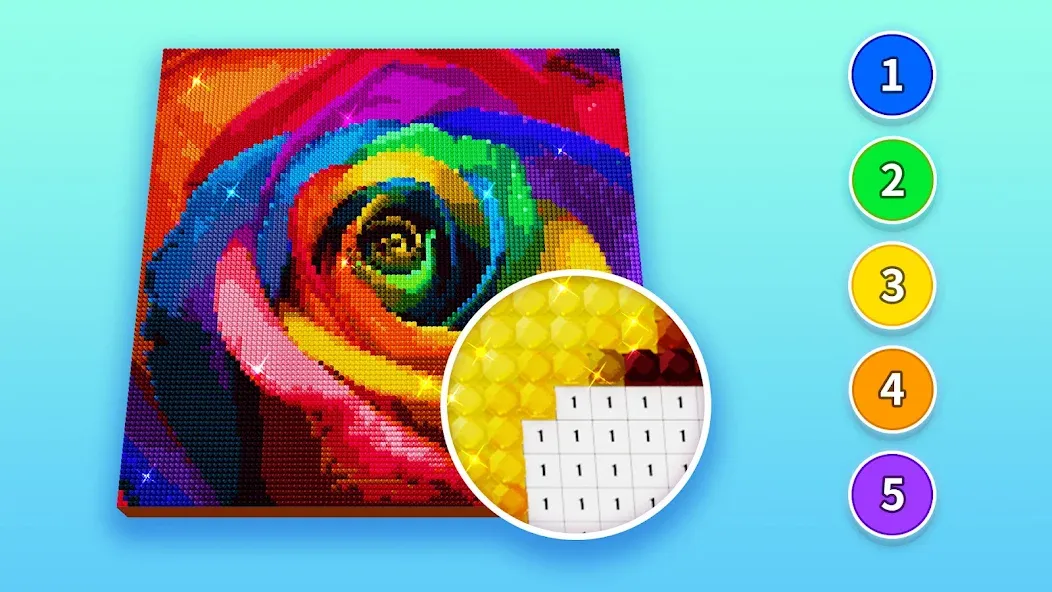 Diamond Painting by Number — Безлимитные алмазы и все наборы, скачать мод APK — скриншот 3 Diamond Painting by Number — Безлимитные алмазы и все наборы, скачать мод APK — скриншот 3
