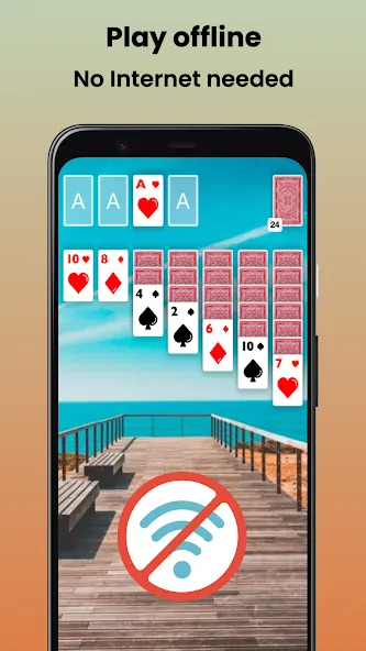 Мод Klondike Solitaire Offline — Подсказки без ограничений и отмена ходов, скачать APK — скриншот 2 Мод Klondike Solitaire Offline — Подсказки без ограничений и отмена ходов, скачать APK — скриншот 2