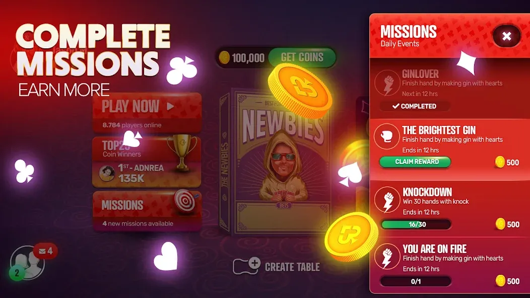 Gin Rummy Extra - Online Rummy взлом на Андроид — Безлимитные монеты и премиум-функции — скриншот 4