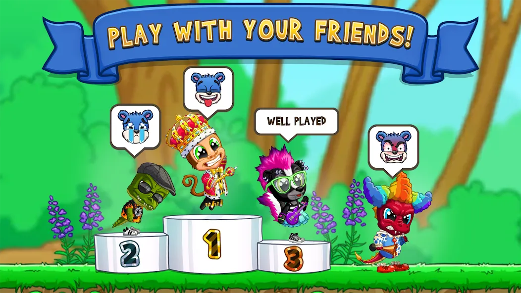 Fun Run 3 - Multiplayer Games бесплатно на Андроид — мод: Без рекламы и все персонажи открыты — скриншот 2