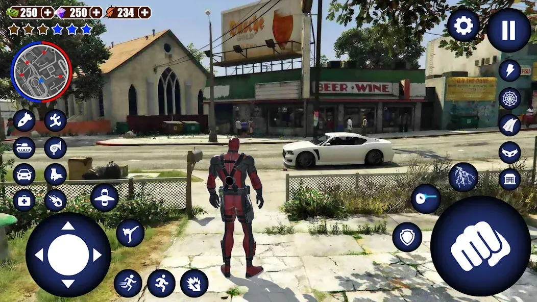 Скачать Miami Rope Hero Spider Game 2 последней версии — Безлимитные деньги и оружие — скриншот 1