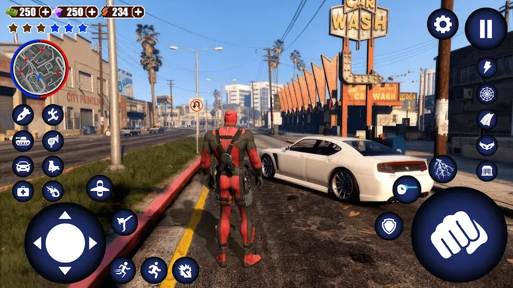 Скачать Miami Rope Hero Spider Game 2 последней версии — Безлимитные деньги и оружие — скриншот 5