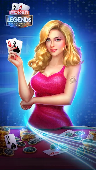 Poker Legends - Texas Hold'em взлом APK — Безлимитные фишки и премиум разблокирован — скриншот 1 Poker Legends - Texas Hold'em взлом APK — Безлимитные фишки и премиум разблокирован — скриншот 1