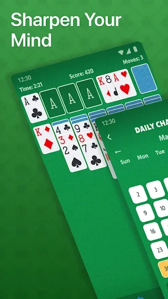 Solitaire - Classic Card Game взломанный APK — Без рекламы и подсказки доступны — скриншот 2 Solitaire - Classic Card Game взломанный APK — Без рекламы и подсказки доступны — скриншот 2