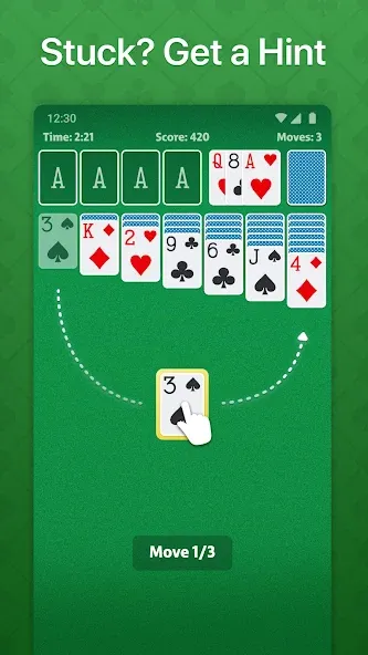 Solitaire - Classic Card Game взломанный APK — Без рекламы и подсказки доступны — скриншот 4 Solitaire - Classic Card Game взломанный APK — Без рекламы и подсказки доступны — скриншот 4