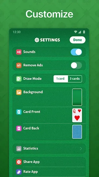 Solitaire - Classic Card Game взломанный APK — Без рекламы и подсказки доступны — скриншот 5 Solitaire - Classic Card Game взломанный APK — Без рекламы и подсказки доступны — скриншот 5