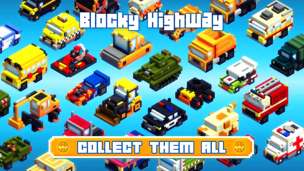 Скачать Blocky Highway: Traffic Racing мод — Безлимитные деньги и топливо — скриншот 3